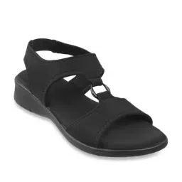 Mochi Women's Black Back Strap Wedges image 2