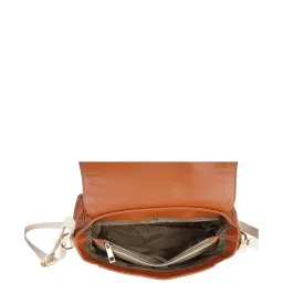 Giordano Tan & Beige Color Block Medium Sling Handbag image 5