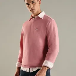 Tommy Hilfiger Pink Cotton Regular Fit Pullover image 3