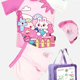 Little Surprise Box Unisex Pink 2pcs Shirt & Shorts Set Rabbit Toy Upf 50+ Swimwear & Swim Cap-picture-5