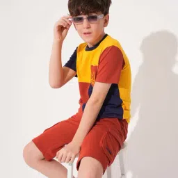 Jack & Jones Junior Boys Red Ochre Solid Cargo Shorts image 5