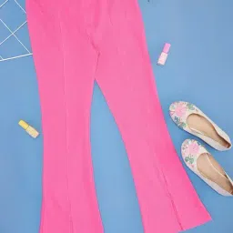 Pantaloons Junior Girls Pink Solid Leggings-picture-19
