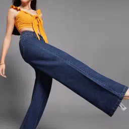 Miss Chase Navy Blue Denim Solid Jeans image 5