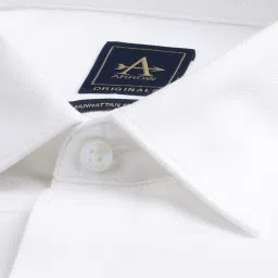 Arrow White Cotton Slim Fit Self Pattern Shirt image 5