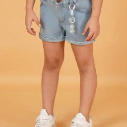 Creative Kid's Girls Light Blue Denim Shorts-picture-0