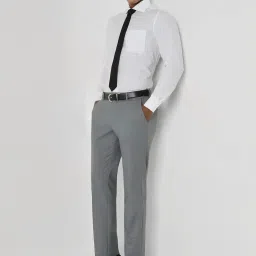 Allen Solly Grey Slim Fit Texture Trousers image 5