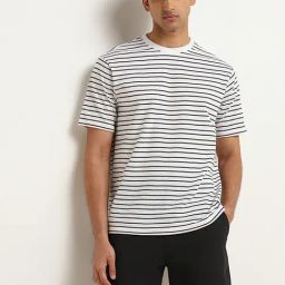 WES Lounge by Westside White Relaxed Fit Knit T-Shirt-picture-34