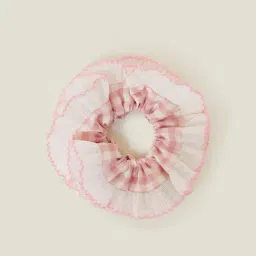 Accessorize London Pink Checks Hair Scrunchie-image-97