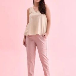 Go Colors! Pink Mid Rise Formal Trousers-picture-20