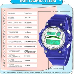 Time Up Unisex Kids Dial & Bracelet Style Straps Digital Multi Function Watch WF106-202 image 4