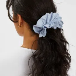 Accessorize London Blue Embroidered Hair Scrunchie image 3