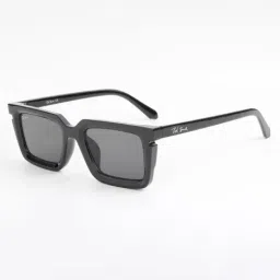 Ted Smith Black UV Protection Rectangular Unisex Sunglasses image 2