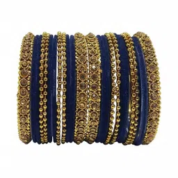 poshing Set of 24 Glass Artificial Stones Bangle-image-2