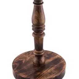 Homesake Classic Round Brown Walnut Wooden Floor Lamp with Shade - Set of 1 image 5