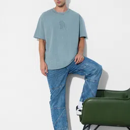 The Souled Store Oversized Soul Embroidered Pure Cotton T-Shirt image 1