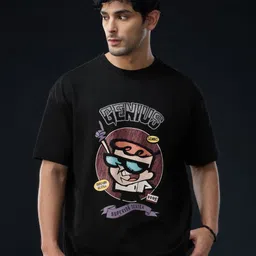 The Souled Store Men Graphic Printed Round Neck Pure Cotton Oversized T-shirt-picture-12