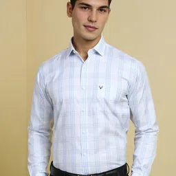 Allen Solly Men Slim Fit Spread Collar Tartan Checked Cotton Formal Shirt-picture-43
