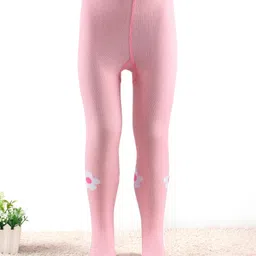 Cute Walk by Babyhug Knitted Antibacterial Footed Tights Floral Design - Pink-picture-13
