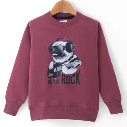 Wingsfield Full Sleeves Typography  Printed Sweatshirt - Wine-picture-23