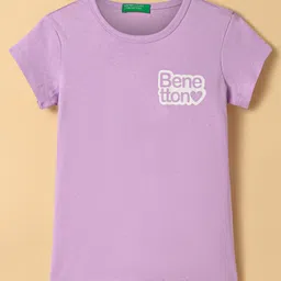 UCB Cotton Knit Half Sleeves Text Printed T-Shirt - Lilac-picture-24