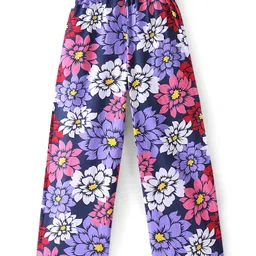 Pine Kids Terry Knit Full Length Lounge Pants with Floral Print- Acai image 2