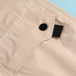 Kookie Kids Knee Length Solid Color Shorts - Khakhi image 3