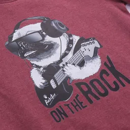 Wingsfield Full Sleeves Typography  Printed Sweatshirt - Wine image 3