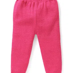 Babyhug Knit Full Sleeves Pull Over Sweater Set with Snow Flakes Design - Pink image 4