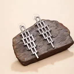 Reenisaa Silver Plated Geometric Shaped Drop Earrings-picture-32