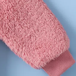 Mark & Mia Full Sleeves Hooded Fur Winter Jacket With Pom Pom Applique - Pink image 5