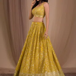 Zeel Clothing Embroidered Sequinned Semi-Stitched Lehenga With Blouse And Dupatta image 5