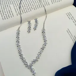 Abdesigns Stunnig Silver Plated American Diamond Necklace image 5