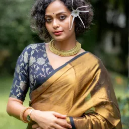 Suta Gold Solid Saree Without Blouse image 5