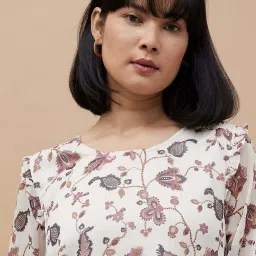 Code by Lifestyle Off White Floral Print Top image 5