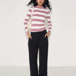 Honey By Pantaloons Pink Slim Fit Striped Top image 5