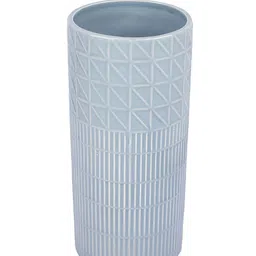 TAYHAA Grey Geometric Textured Ceramic Flower Vase image 3