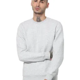 Jack & Jones Light Grey Melange Slub Sweatshirt-picture-32