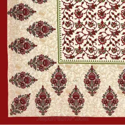 JaipurFabric Maroon 100% Pure Cotton 150 TC Double Bedsheet with 2 Pillow Covers image 5