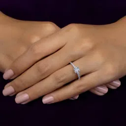 925 Silver Princess Cut AAA Grade American Diamond Solitaire Ring for Women & Girls-image-2