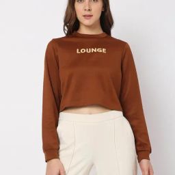 Vero Moda Brown Crop Sweatshirt-image-70