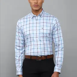 Allen Solly Blue Cotton Slim Fit Checks Shirt-picture-44