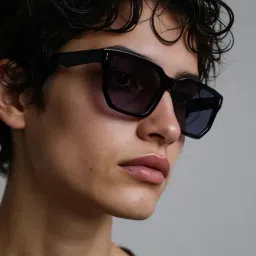 Ted Smith Black UV Protection Square Unisex Sunglasses-picture-27