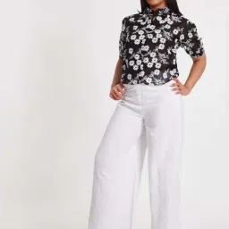 Quiz Black Regular Fit Embroidered Shirt image 5