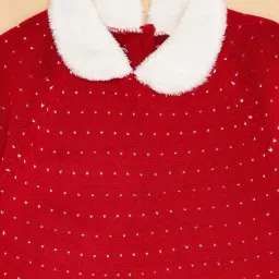 Pantaloons Junior Girls Poppy Red Printed Full Sleeves Sweaters & Cardigans image 5