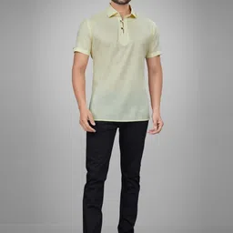 JUGG JUGG JEEYO Men Self Design Regular Fit Half Sleeve Short Kurta image 2