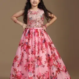 Fashion Dream Girls Peach Embellished Choli and Lehenga-image-33