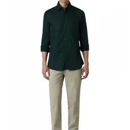 Van Heusen Green Slim Fit Floral Print Shirt image 5