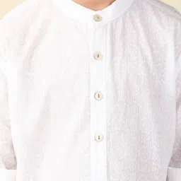 Fabindia Kids White Printed Full Sleeves Kurta image 5