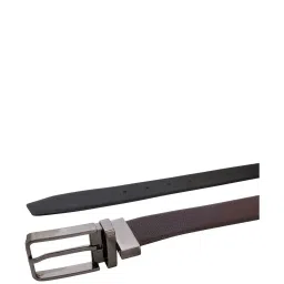 United Colors of Benetton Albert Wine & Black Leather Reversible Belt for Men image 5