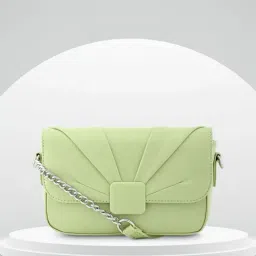 Fastrack Green Faux Leather Solid Sling Handbag-image-14